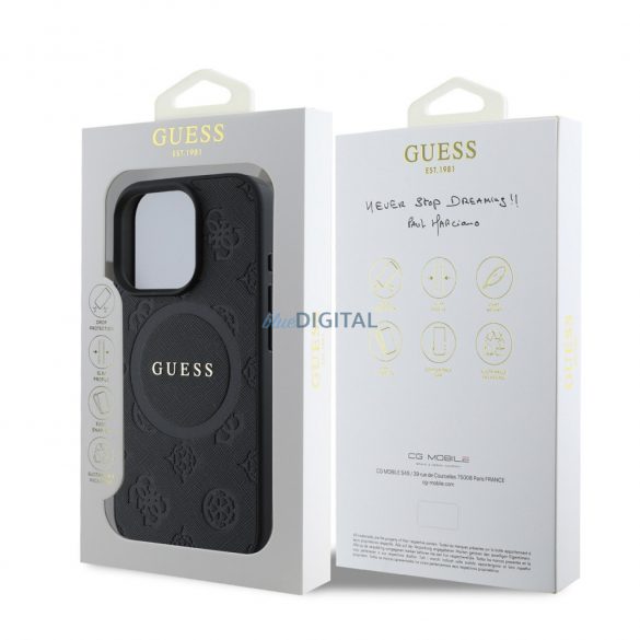 Apple iPhone 16 Pro GUESS GUHMP16LPSAPSMEK MagSafe Back Cover - Negru