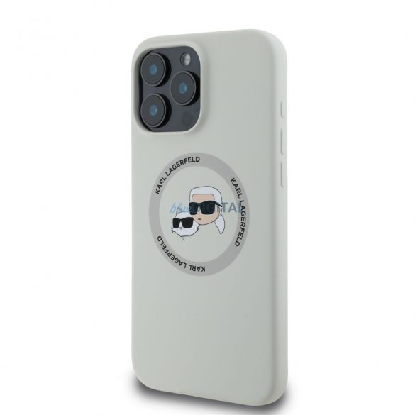 Apple iPhone 16 Pro KARL LAGERFELD KLHMP16LSKCHTCE Liquid Silicon MagSafe Back Cover - Bej