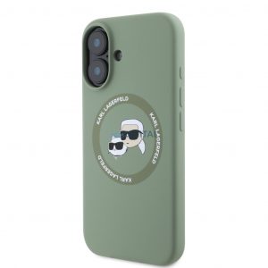 Apple iPhone 16 KARL LAGERFELD KLHMP16SSKCHTCA Liquid Silicon MagSafe Back Cover - Verde