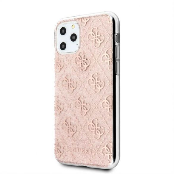 Apple iPhone 11 Pro GUESS GUHCN58PCU4GLPI Glitter TPU Husă - Powder roz