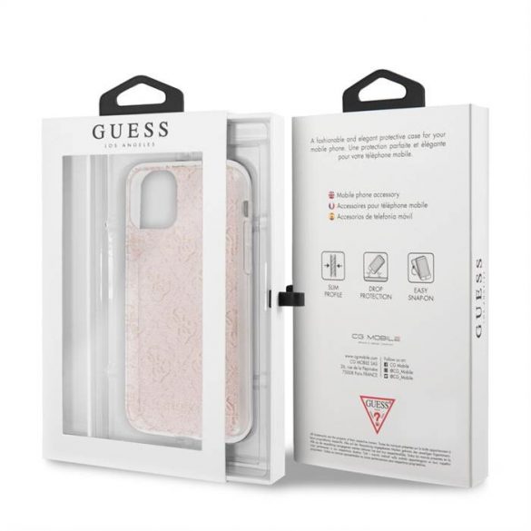 Apple iPhone 11 Pro GUESS GUHCN58PCU4GLPI Glitter TPU Husă - Powder roz