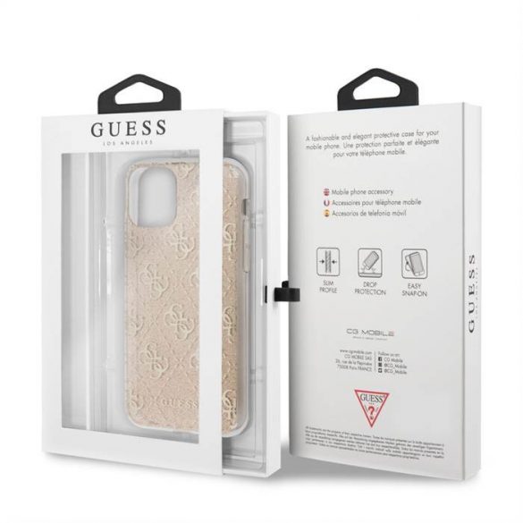 Apple iPhone 11 Pro GUESS GUHCN58PCU4GLGO Glitter TPU Husă - Aur