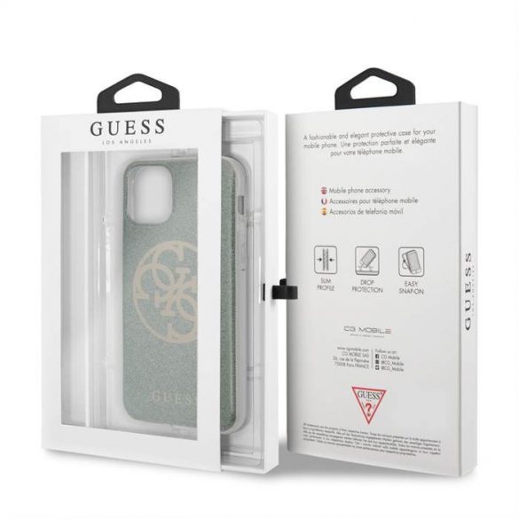 Apple iPhone 11 Pro GUESS GUHCN58PCUGLK Glitter TPU  Husă - Khaki