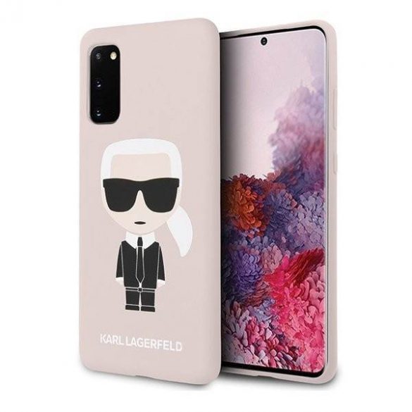 Husa din spate din silicon lichid KARL LAGERFELD KLHCS69SLFKPI Samsung S20 Ultra - roz