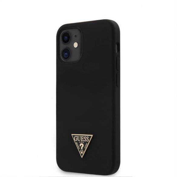 Husă din spate din silicon lichid pentru Apple iPhone 12 Mini GUESS GUHCP12SLSTMBK - neagră