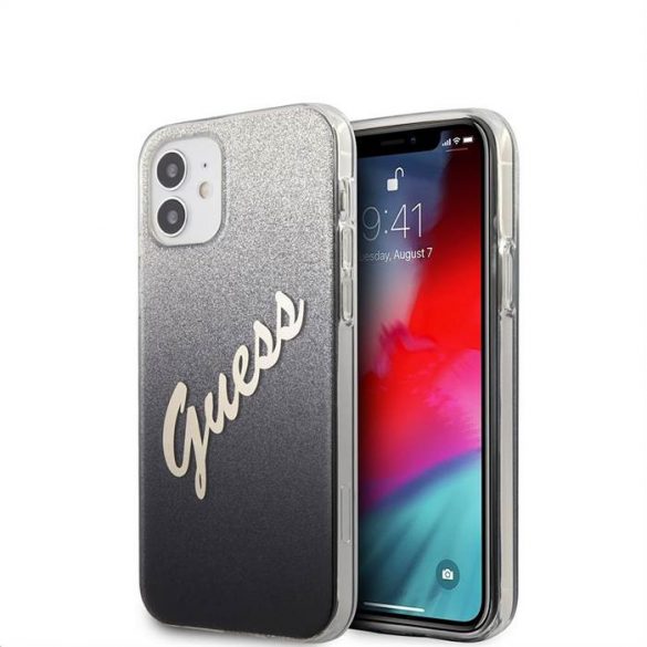 Husă din spate Apple iPhone 12 Mini GUESS GUHCP12SPCUGLSBK - neagră