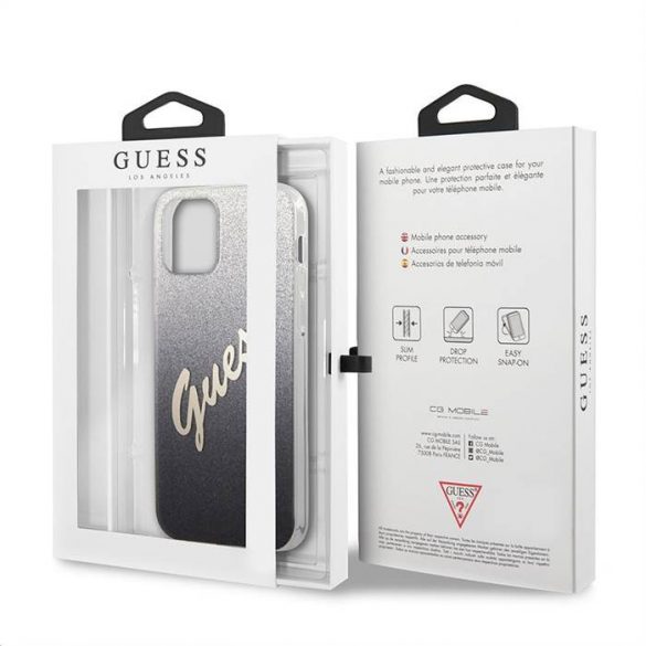 Husă din spate Apple iPhone 12 Mini GUESS GUHCP12SPCUGLSBK - neagră