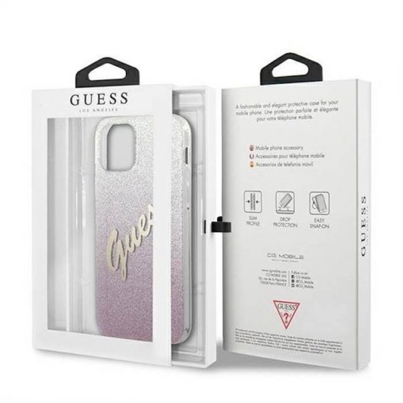 Husa din spate Apple iPhone 12/12 Pro GUESS GUHCNP12MPCUGLSPI - roz