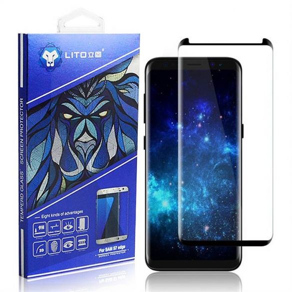 Film de sticlă curbat 3D Samsung S8 Plus Lito (compatibil cu carcasă) - negru