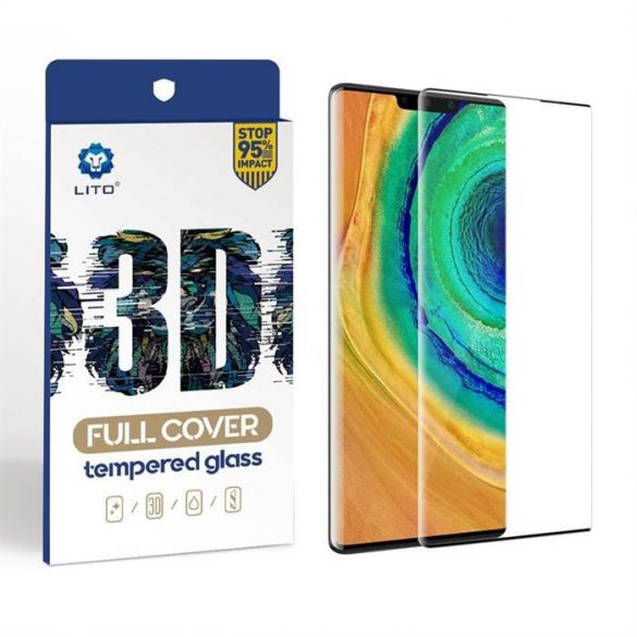 Film de sticlă curbat 3D Huawei P30 Lito - negru