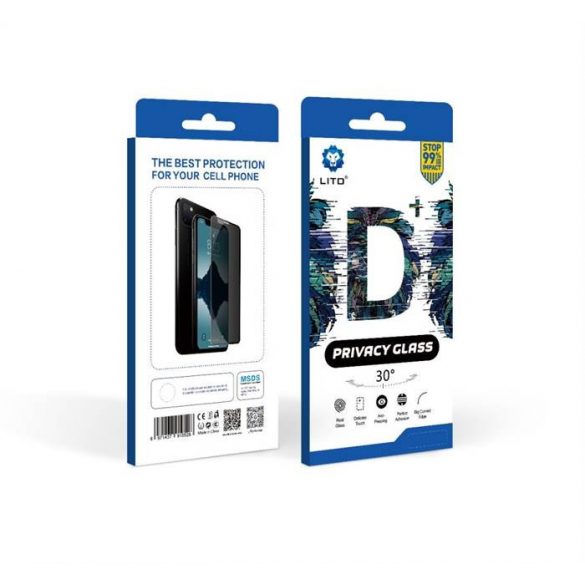 Samsung A70/A70S 2019 Lito D+ 2.5D Full Privacy Folie sticlă - Negru