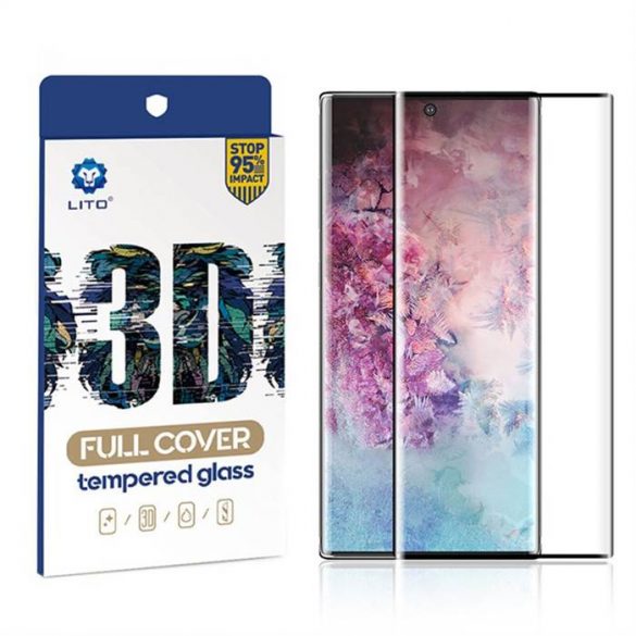 Huawei Mate 30 Pro Lito 3D Curbat Full Cover (compatibil cu carcasă) Film de sticlă complet adeziv - Negru