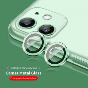 Apple iPhone 11 Lito S+ Film de protecție din sticlă pentru cameră metalică 3D - verde