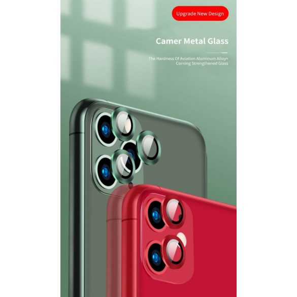 Apple iPhone 11 Lito S+ Film de protecție din sticlă pentru cameră metalică 3D - verde