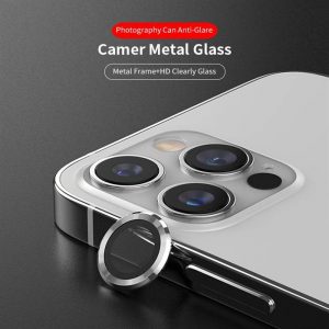 Apple iPhone 12 Pro Lito S+ Film de protecție din sticlă pentru cameră metalică 3D - argintiu