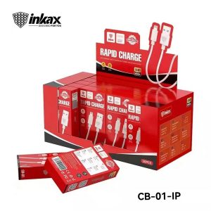 INKAX CB-01 20 buc. Cablu de date Lightning 1M 2.1A - Alb