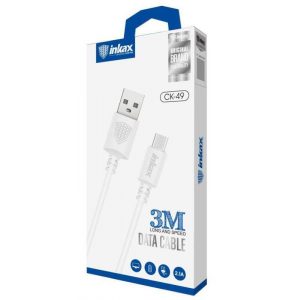 Cablu de date Micro USB 3M INKAX CK-49 - Alb