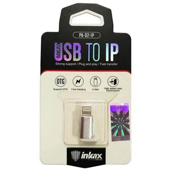 Adaptor Micro USB/Lightning INKAX PA-02 - Argintiu