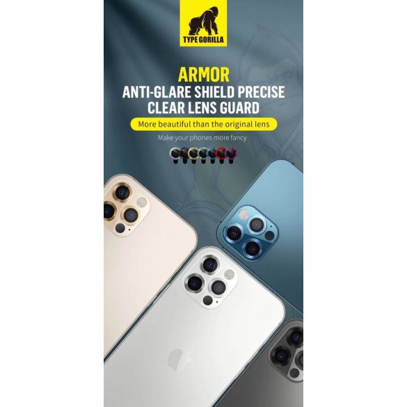 Film de protecție din sticlă pentru cameră 3D pentru Apple iPhone 11/12 Mini/12 TG Armor - roșu