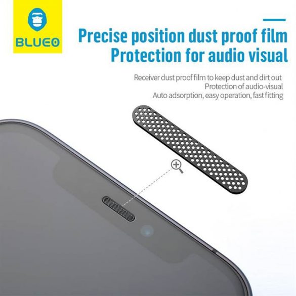 Receptor Blueo Apple iPhone X/XS Film complet din sticlă din mătase 2.5D rezistent la praf - negru