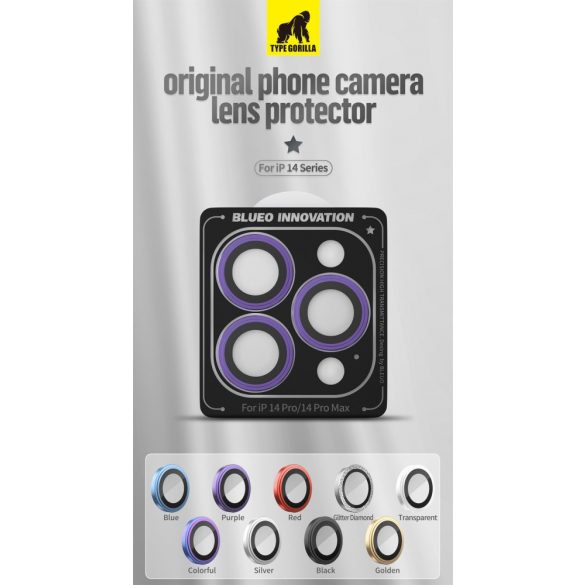 Film de protecție din sticlă pentru cameră 3D pentru Apple iPhone 14 Pro/14 Pro Max TG Armor Pro - violet