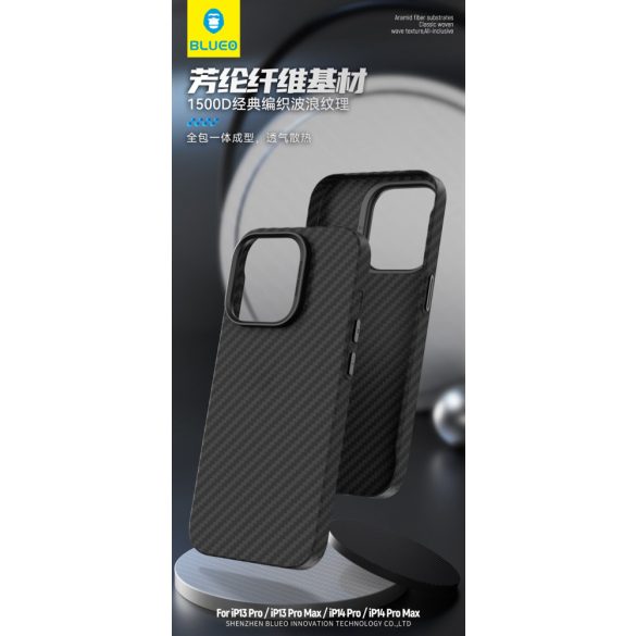 Apple iPhone 14 Pro Blueo Armor Aramid Fiber Ultra Slim Husă spate - Negru