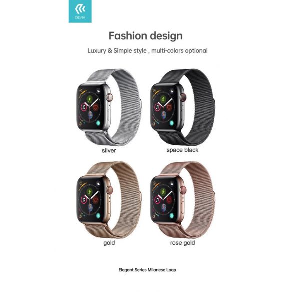 Curea de ceas Apple iWatch Devia Elegant Milanese 38/40mm - Aur roz