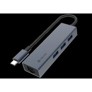 Devia EC621 Leopard USB Type-C 3.1/3xUSB 3.0 + Adaptor HUB RJ45 - Grafit