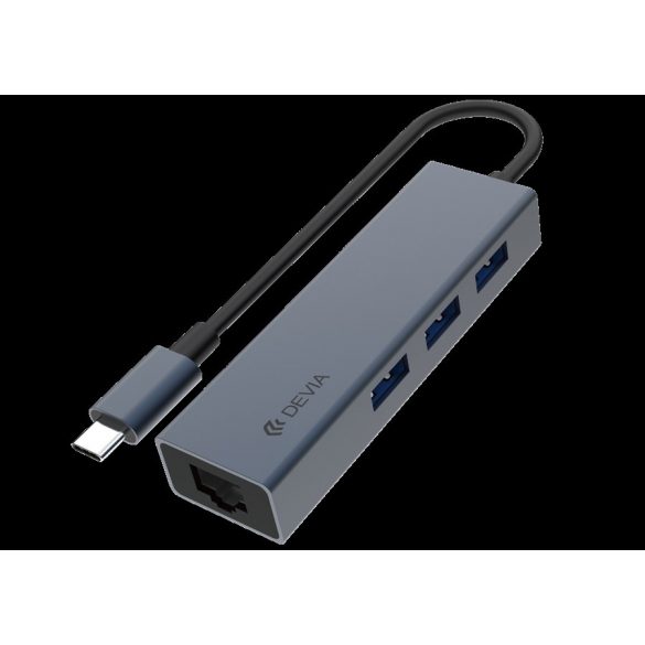 Devia EC621 Leopard USB Type-C 3.1/3xUSB 3.0 + Adaptor HUB RJ45 - Grafit