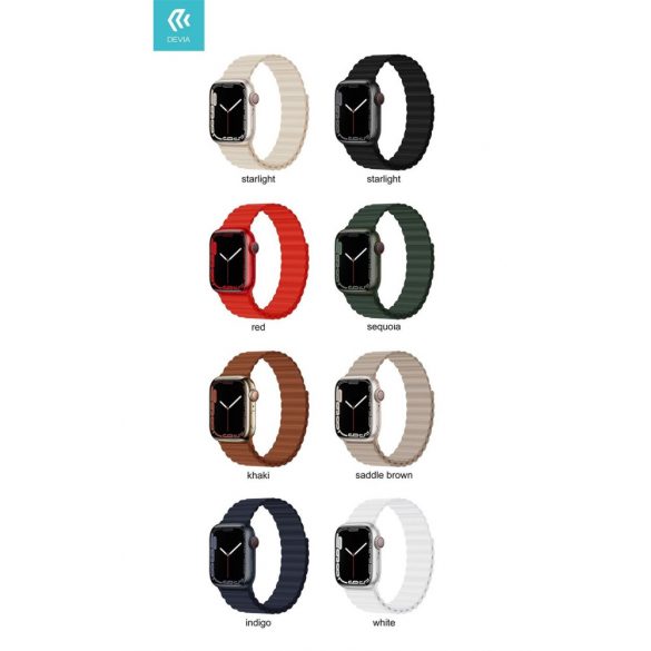 Apple iWatch Devia Delux Sport 3 Curea de ceas cu magnet siliconic 38/40/41 mm - crem