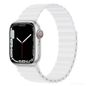 Curea de ceas Apple iWatch Devia Delux Sport 3 cu magnet din silicon 38/40/41 mm - albă