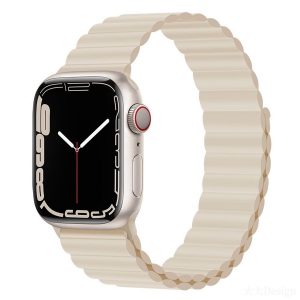 Apple iWatch Devia Delux Sport 3 Curea de ceas cu magnet siliconic 42/44/45 mm - crem