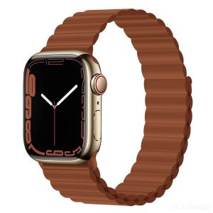 Apple iWatch Devia Delux Sport 3 Curea de ceas cu magnet siliconic 42/44/45 mm - maro șa