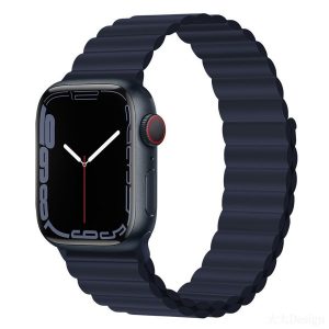 Apple iWatch Devia Delux Sport 3 Curea de ceas cu magnet din silicon 42/44/45 mm - Albastru închis