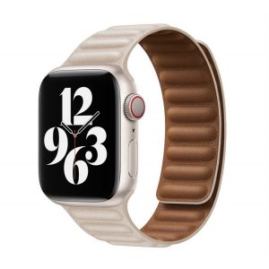 Curea de ceas Apple iWatch Devia elegantă din piele în două nuanțe 38/40/41 mm - bej