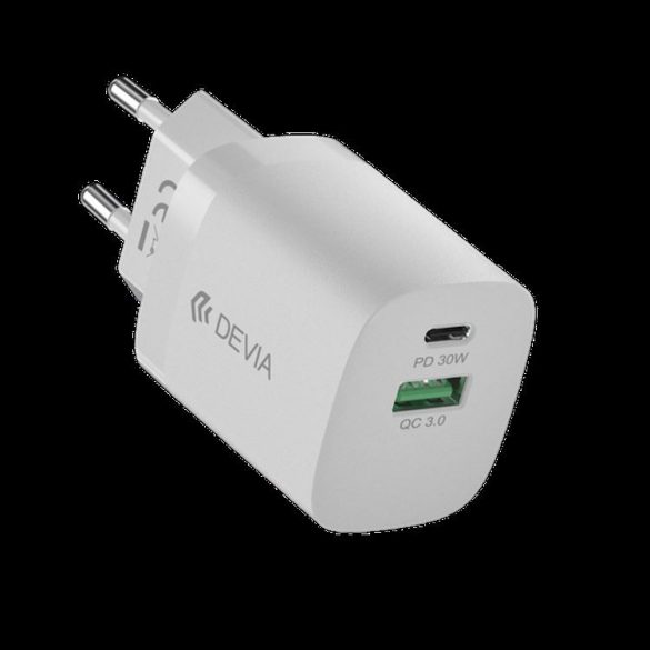 Încărcător de rețea Devia RLC-537 Smart QC 3.0 + PD 30W Gan - alb