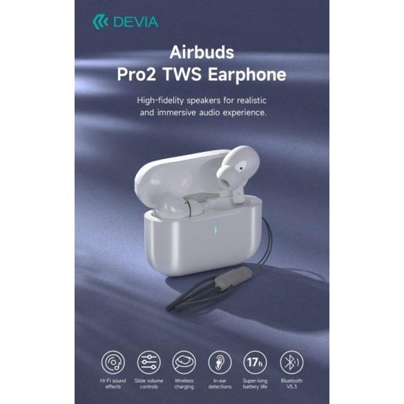 Căști Devia Airbuds Pro2 TWS Bluetooth 5.2 - Alb