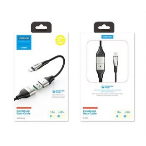 Cablu de date Joyroom S-M411 3A Micro USB 0,3M + Cablu prelungitor USB 1,2M - Negru