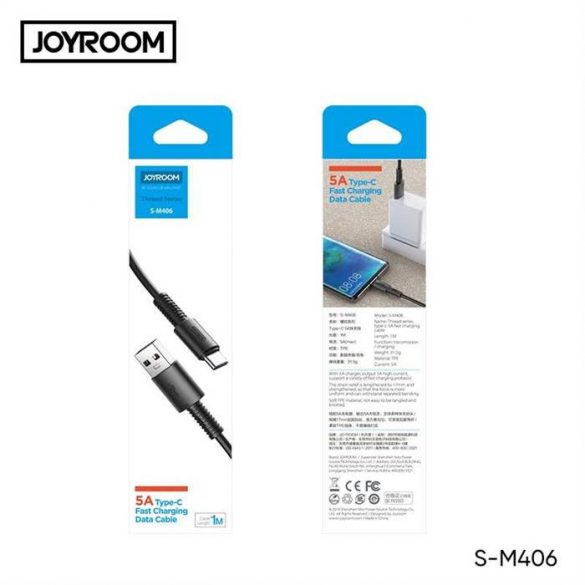 Cablu de date Joyroom S-M406 File USB Type-C 2.4A 1M - Negru