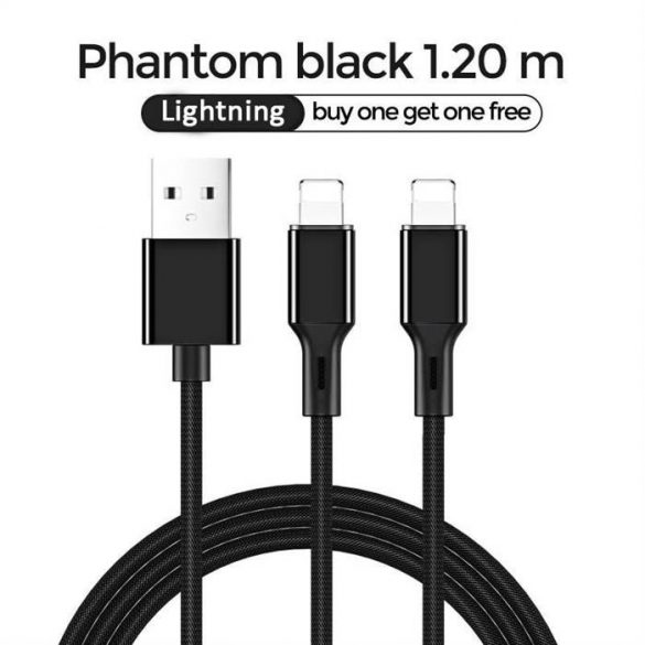 Cablu de date Joyroom S-L422 Prime 2in1 3A Lightning/Lightning 1,2 m - negru