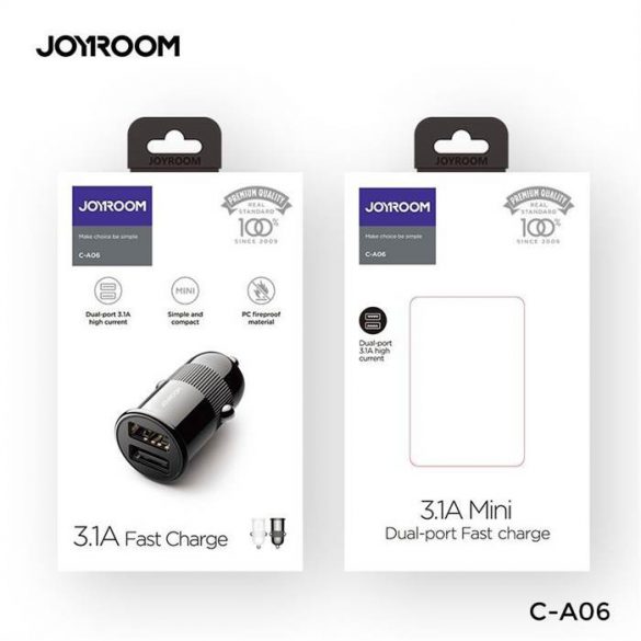 Încărcător auto Joyroom C-A06 3.1A 2xUSB - negru