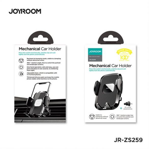 JOYROOM JR-ZS259 Suport mecanic de aerisire pentru mașină - negru