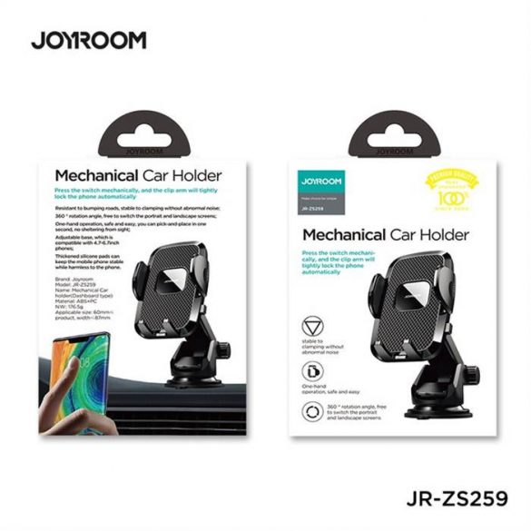 JOYROOM JR-ZS259 Suport mecanic pentru bordul mașinii - negru