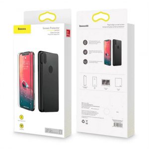 Set de filme de sticlă pentru Apple iPhone XS Max Baseus față+spate - negru