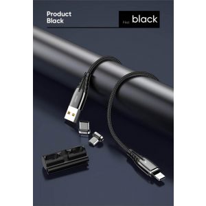 Cablu magnetic de date Joyroom S-M408 3A Micro USB 1.2M - negru