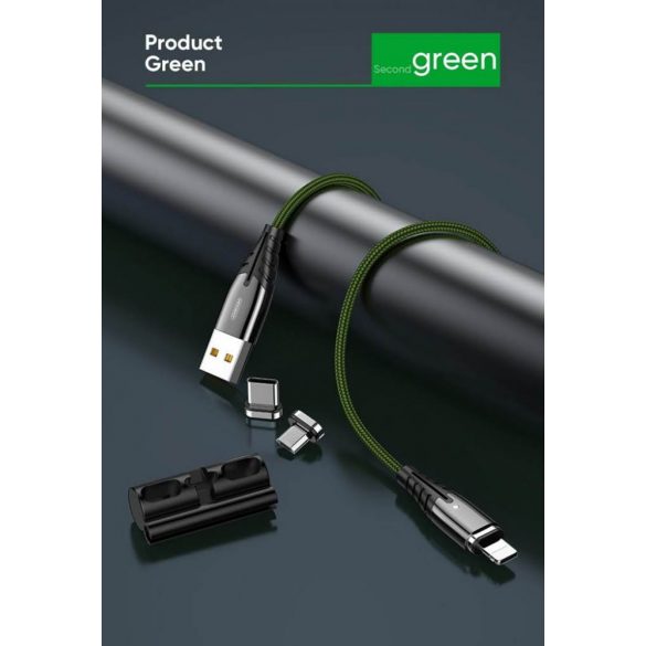 Cablu magnetic de date Joyroom S-M408 3A Micro USB 1.2M - verde