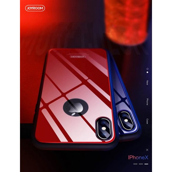 Husă din spate din sticlă de cristal Apple iPhone XS JOYROOM JR-BP519 - roșu