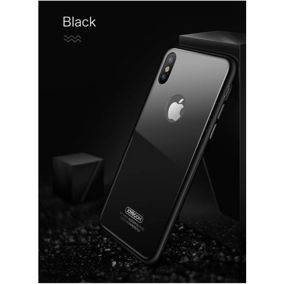 Husă din spate din sticlă de cristal pentru Apple iPhone XS Max JOYROOM JR-BP521 - neagră