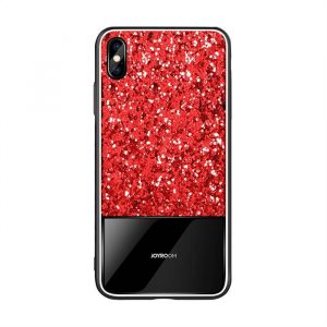 Husă din spate cu sclipici Apple iPhone XS Max JOYROOM JR-BP508 - roșu