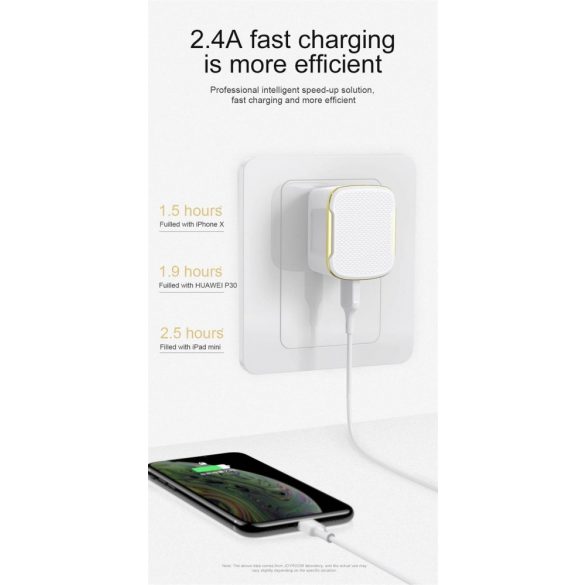 Joyroom L-A12S 2.4A 1xUSB încărcător de rețea + cablu de date Lightning 1M - alb